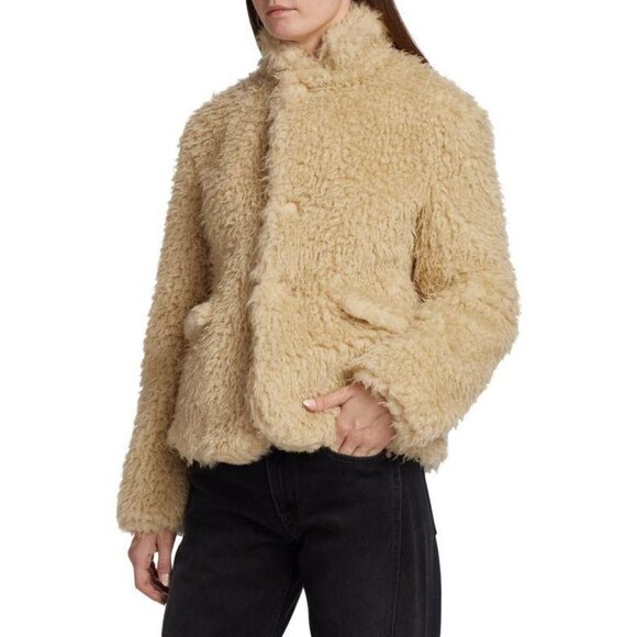NEW MM6 Maison Margiela Faux Fur Teddy Jacket BEIGE SIZE 36 (0)/100%AUTHENTIC - Picture 3 of 6